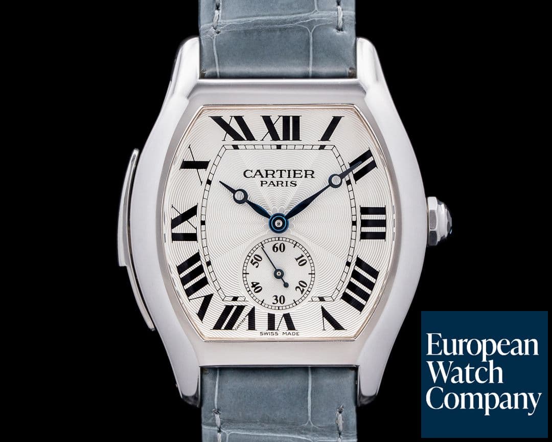 Image of Cartier 2512C Tortue Minute Repeater CPCP 18K White Gold Silver Dial RARE