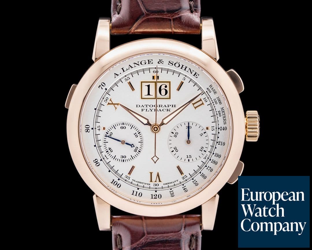 Image of A. Lange and Sohne Datograph 403.032 Flyback 18K Rose Gold Silver Dial