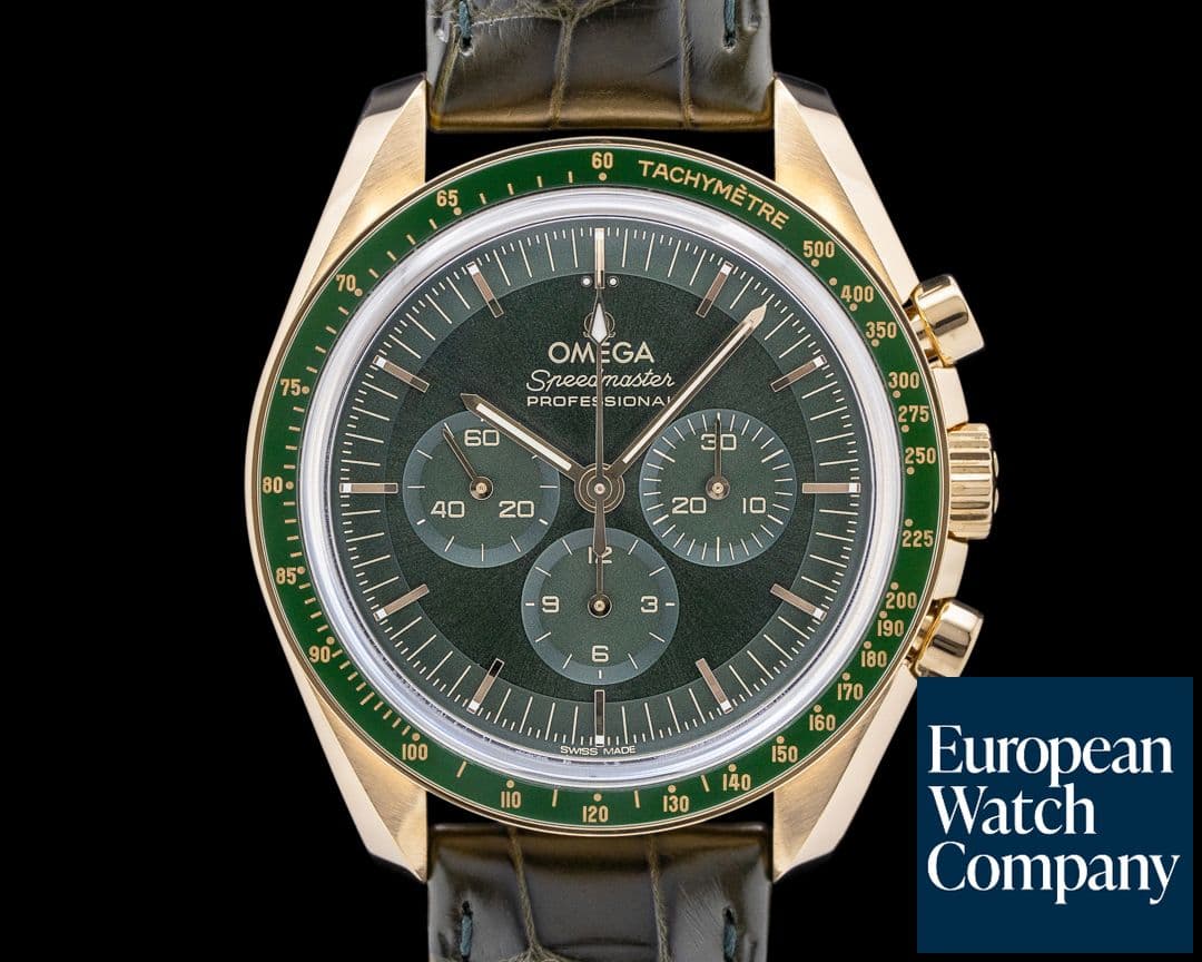 Image of Omega Speedmaster Professional "Moonshine" 18K Yellow Gold Green Dial