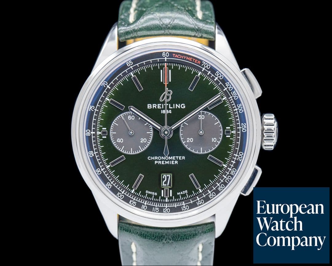 Image of Breitling Premier B01 Bentley Chronograph 42 SS Green Dial