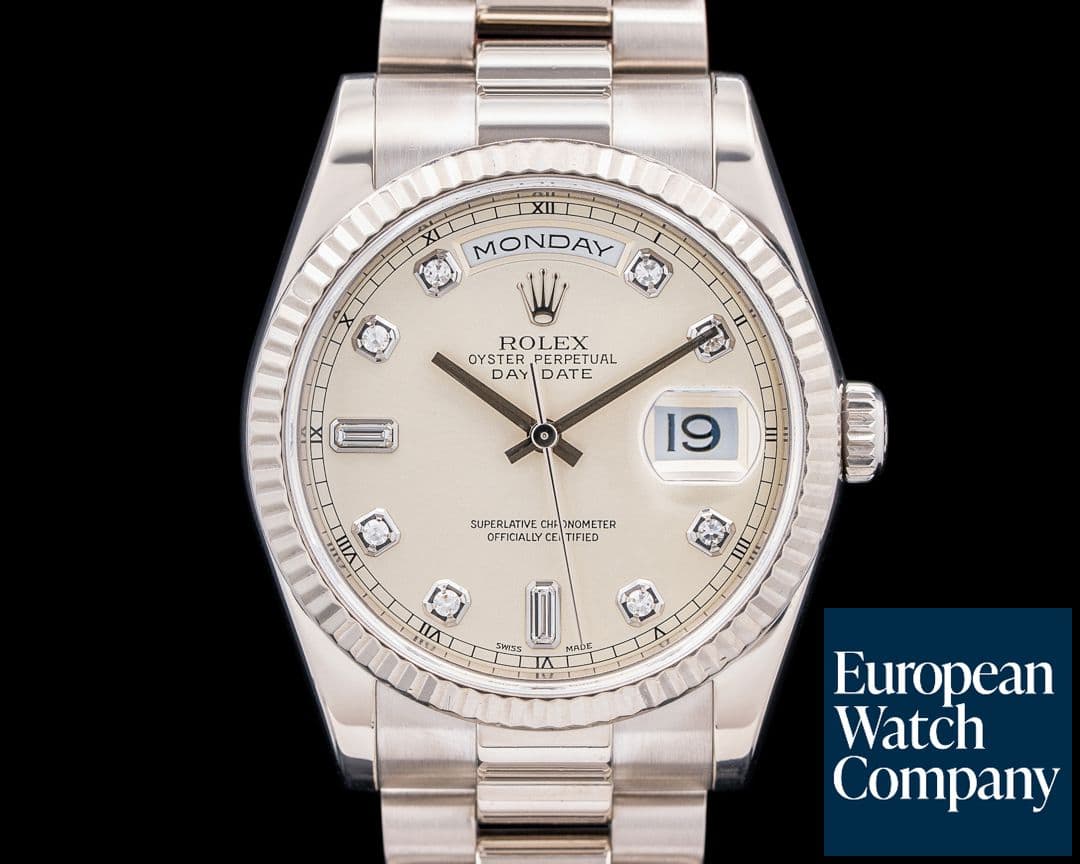 Image of Rolex Day-Date President Diamond 18K White Gold Cream Dial