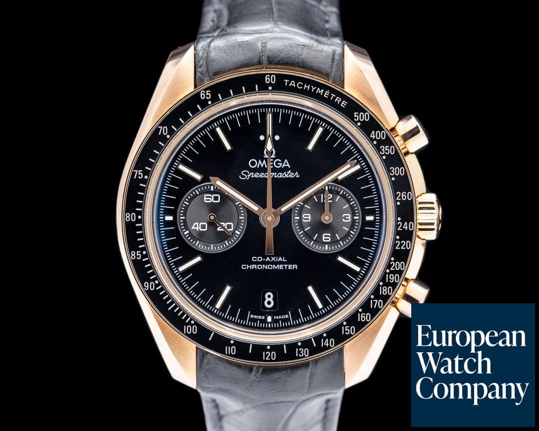 Image of Omega Speedmaster Moonwatch Co-Axial 18K Rose Gold Black Dial