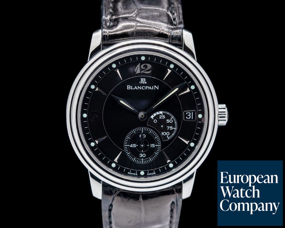 Image of Blancpain Villeret Ultra Slim Power Reserve SS Black Dial