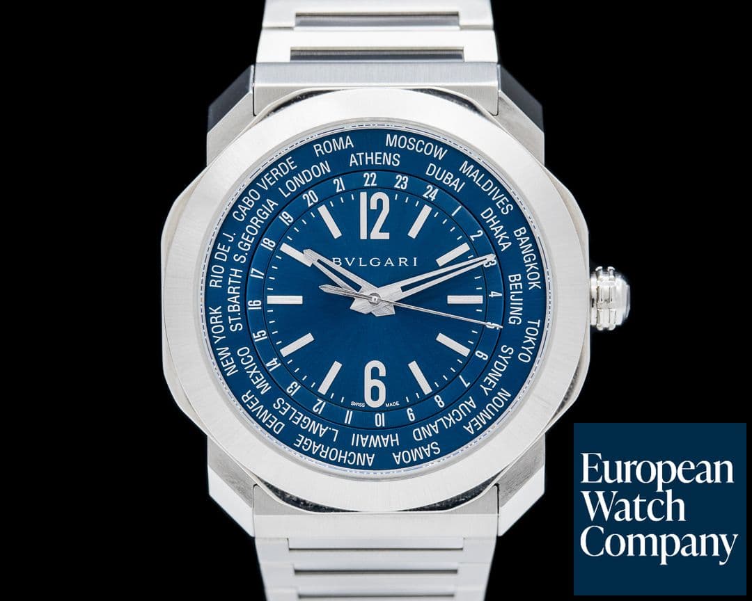 Image of Bulgari Octo Roma WorldTimer Automatic 41MM SS Blue Dial