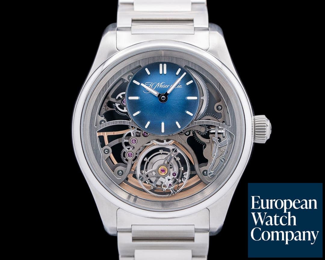 Image of H. Moser and Cie. 3811 Pioneer Cylindrical Tourbillon SS Skeleton Dial