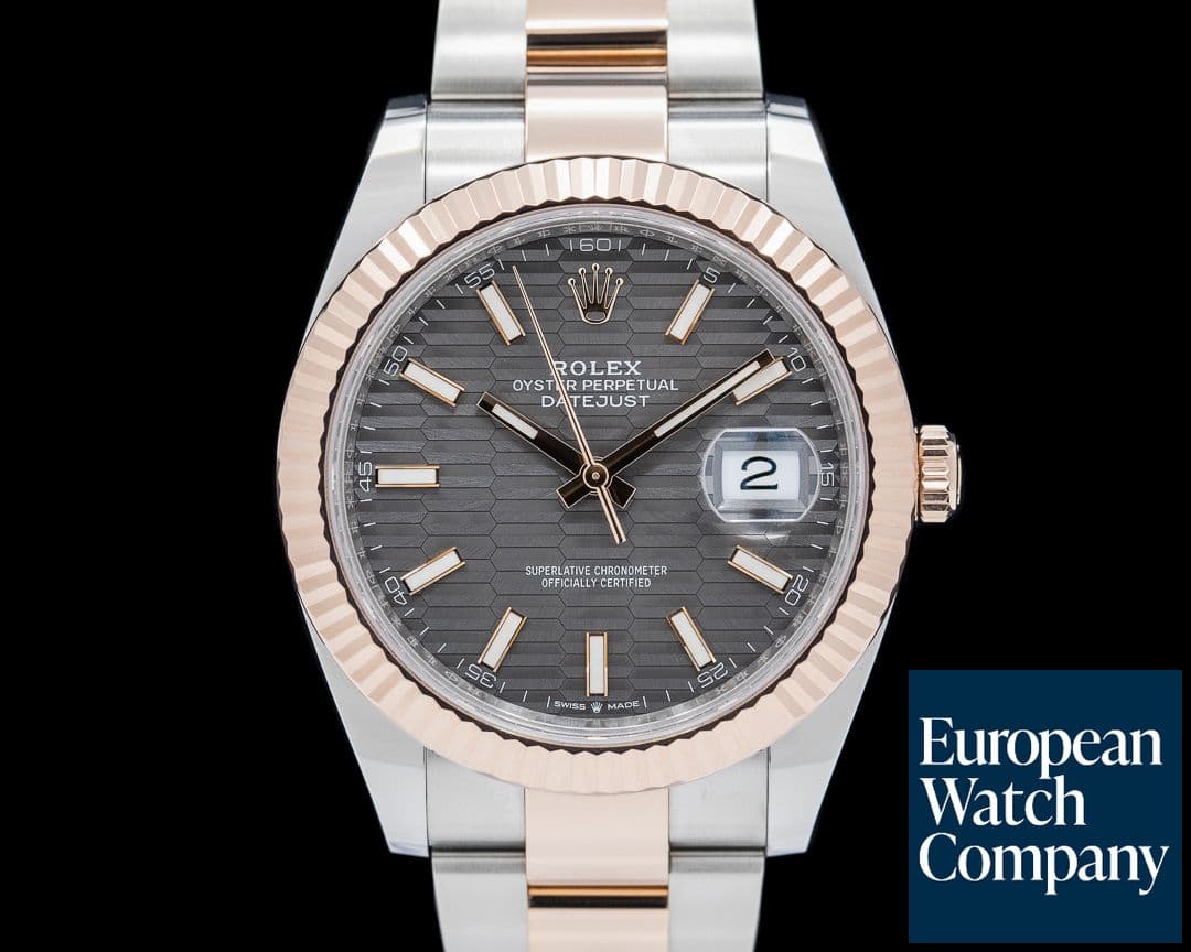 Image of Rolex Datejust 41 SS / 18K Everose Gold Gray Motif Dial