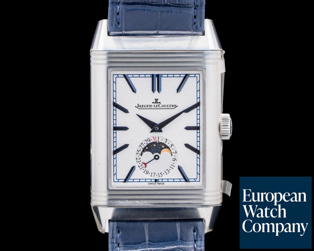 Image of Jaeger LeCoultre Reverso Tribute Moon SS Silver Dial UNWORN