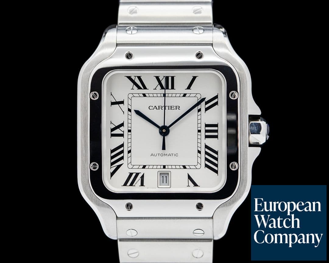 Image of Cartier Santos Large Automatic SS Silver Dial