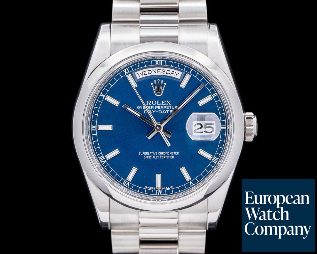 Image of Rolex Day-Date President 118206 Platinum Blue Dial