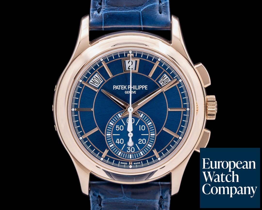 Image of Patek Philippe 5905R Chronograph Annual Calendar 18K Rose Gold Blue Dial 2024