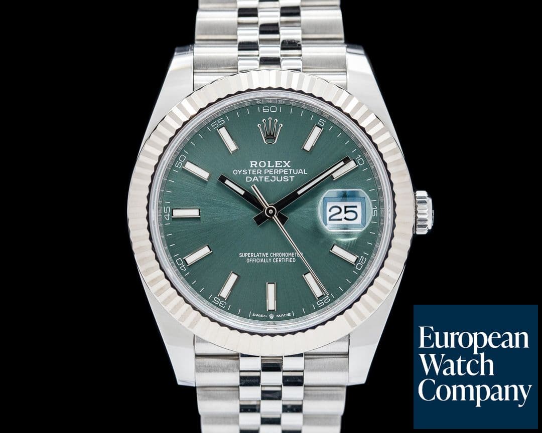 Image of Rolex Datejust 41 Mint Dial SS / Jubilee Bracelet