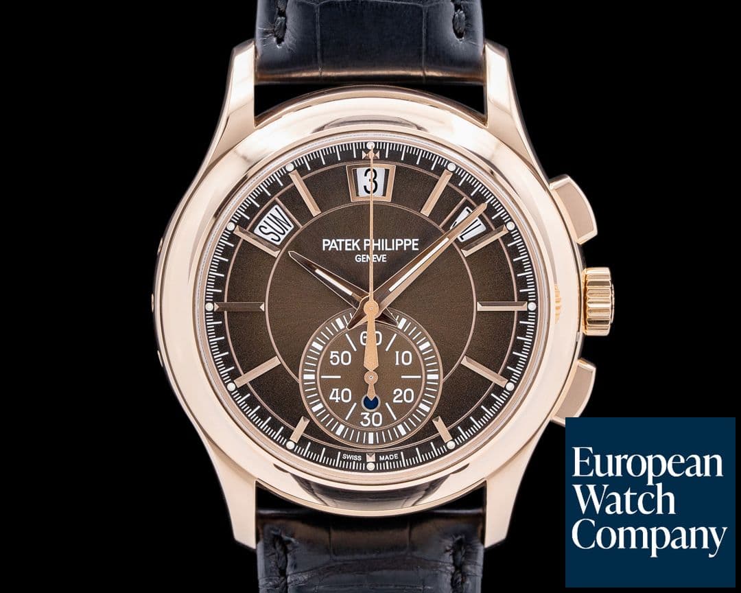 Image of Patek Philippe 5905R Chronograph Annual Calendar 18K Rose Gold Brown Dial