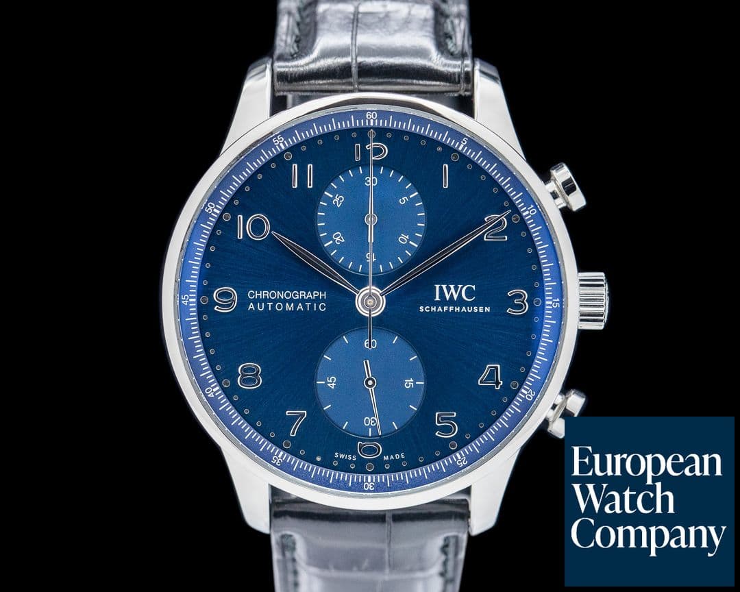 Image of IWC Portuguese Chronograph SS Blue Dial