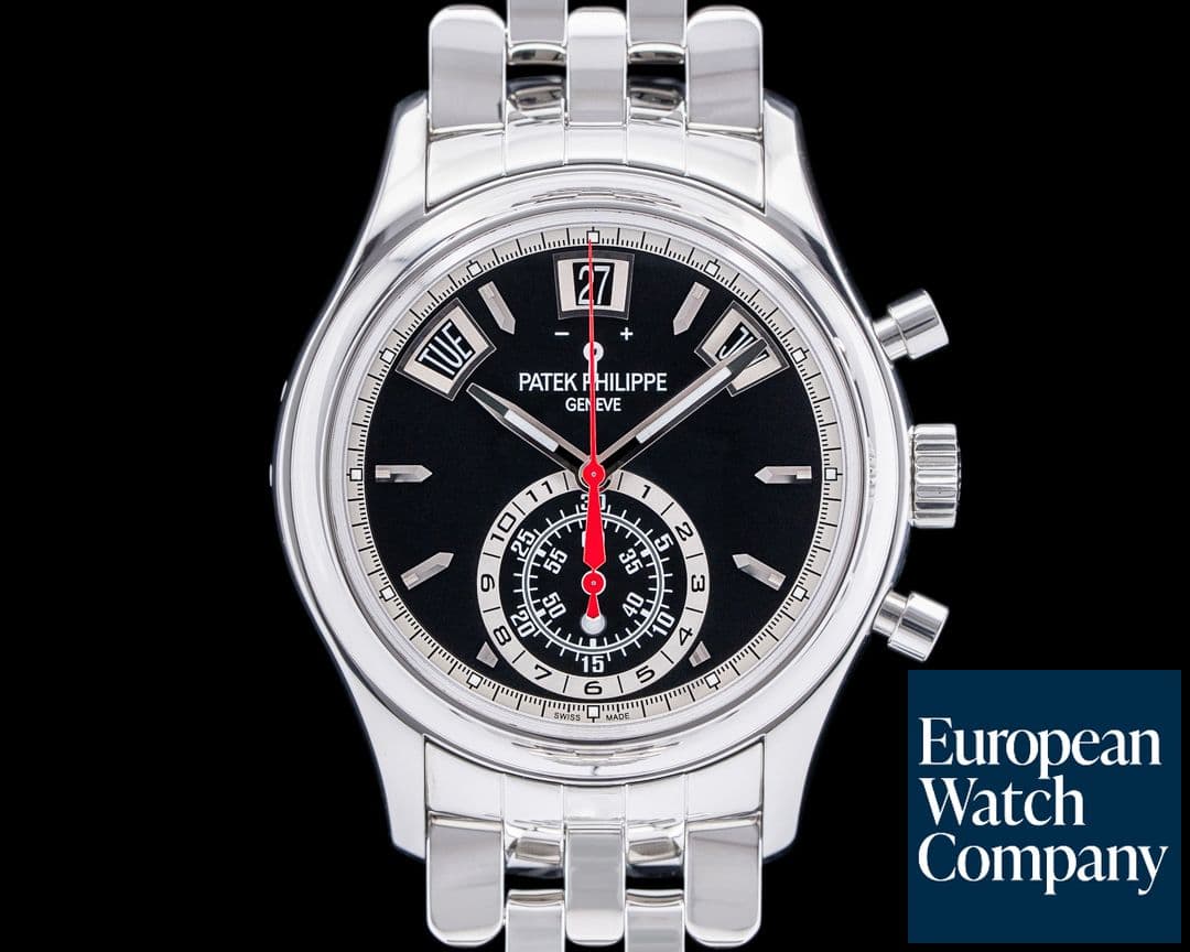 Image of Patek Philippe 5960/1A Annual Calendar Chronograph SS Black Dial RARE