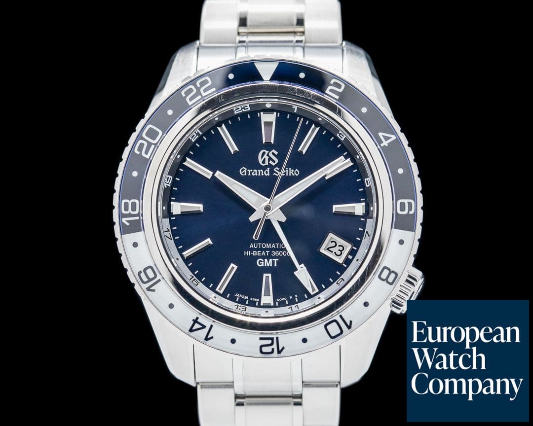 Image of Grand Seiko Hi-Beat 36000 GMT Triple Time Zone SS Blue Dial