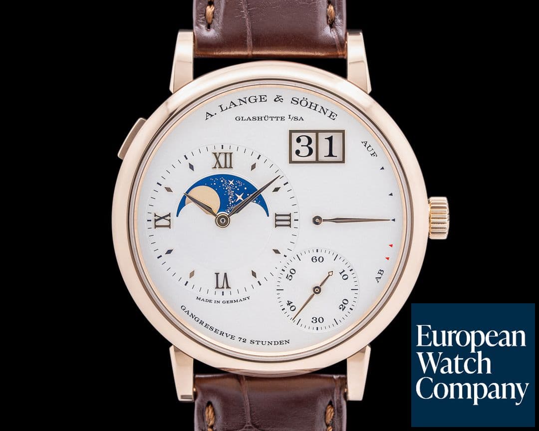 Image of A. Lange and Sohne 139.032 Grande Lange 1 Moon 18K Rose Gold Silver Dial
