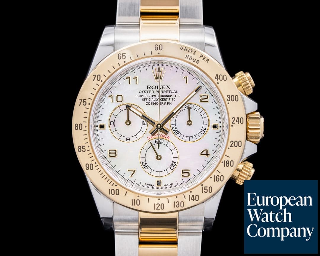Image of Rolex 116523 Daytona 18K Yellow Gold / SS Mother of Pearl Arabic Dial