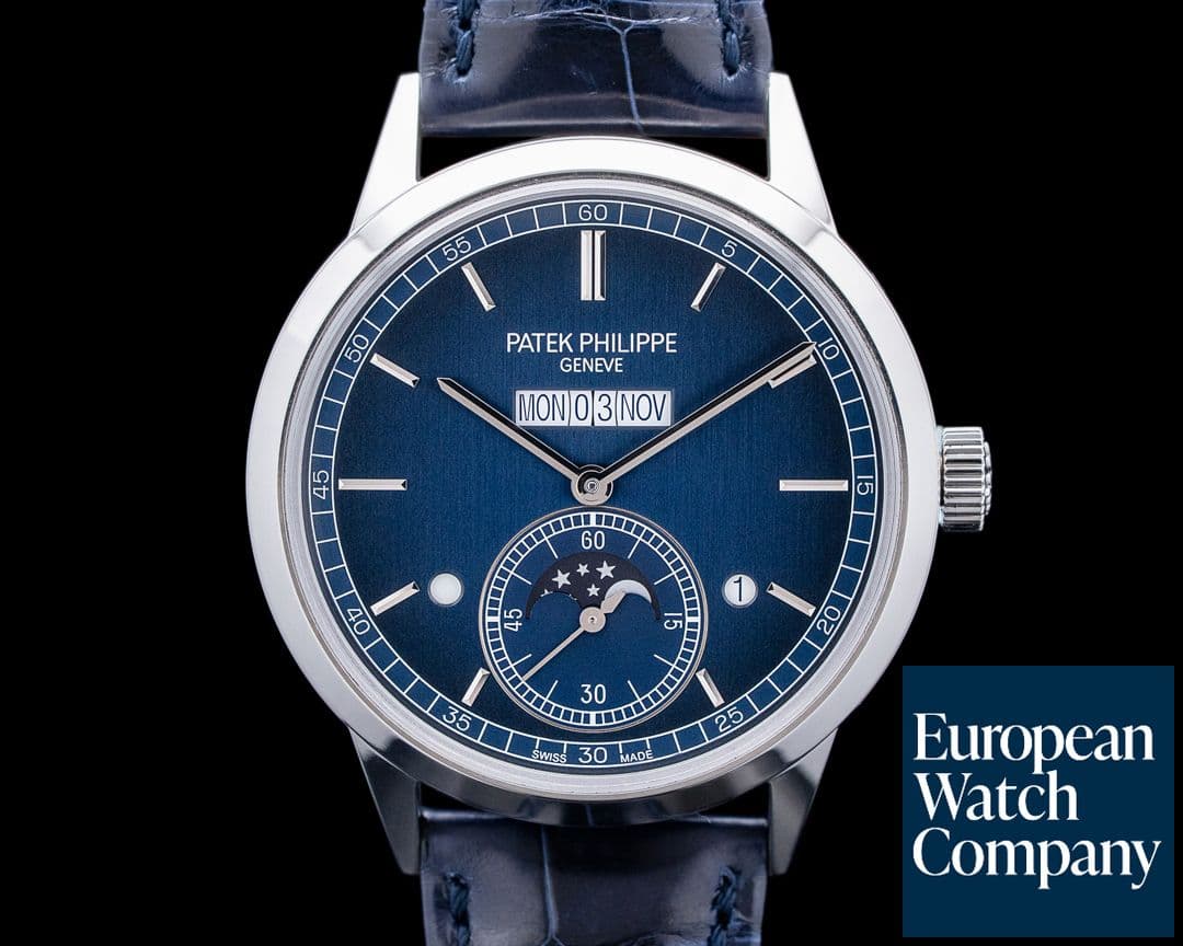 Image of Patek Philippe 5236P In Line Perpetual Calendar Platinum Blue Dial