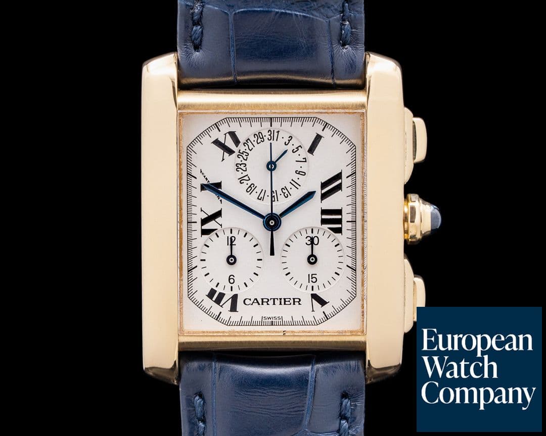 Image of Cartier Tank Francaise Chronoflex Quartz Chronograph 18K Yellow Gold
