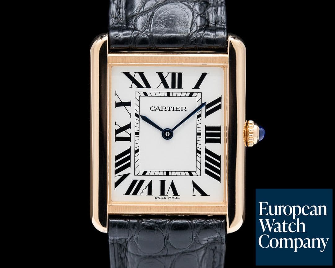 Image of Cartier Tank Solo Large Quartz 18K Rose Gold/ SS Silver Dial