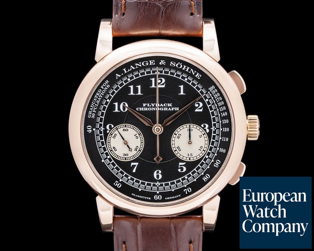 Image of A. Lange and Sohne 1815 Flyback 401.031 Chronograph 18K Rose Gold Black Dial