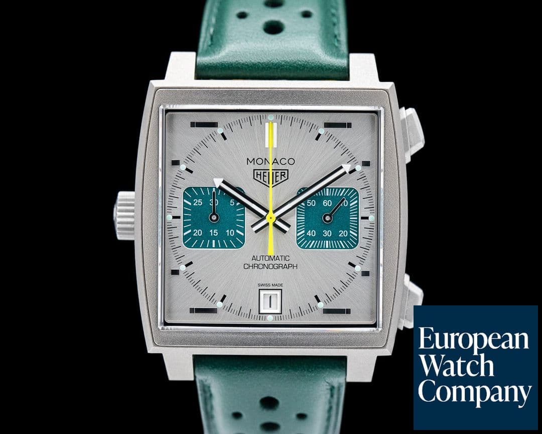 Image of TAG Heuer Monaco Chronograph Racing Green Titanium Silver Dial LIMITED