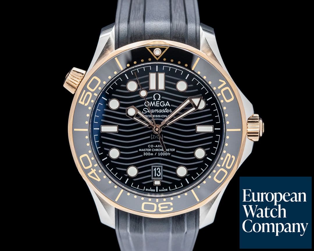 Image of Omega Seamaster Diver 300M SS / 18K Rose Gold Black Dial