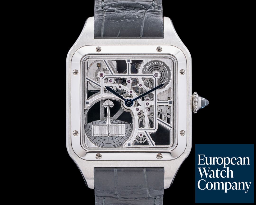 Image of Cartier WHSA0032 Santos Dumont SS Skeleton Dial 2024