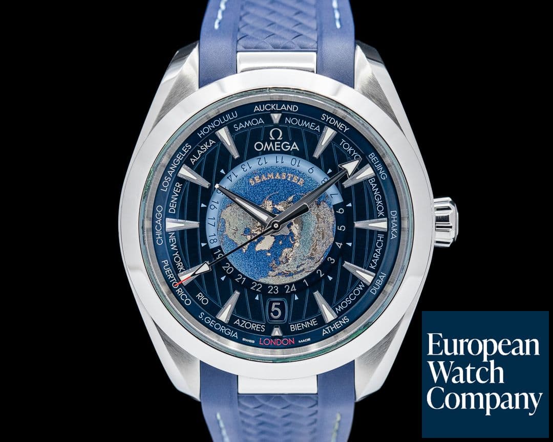 Image of Omega Aqua Terra Master Chronometer GMT Worldtimer SS Blue Dial