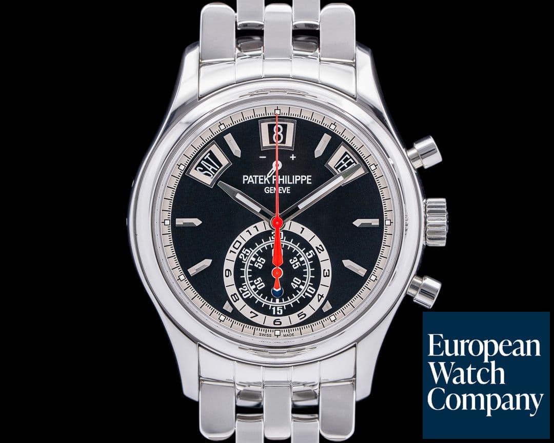 Image of Patek Philippe 5960/1A Annual Calendar Chronograph SS Black Dial RARE