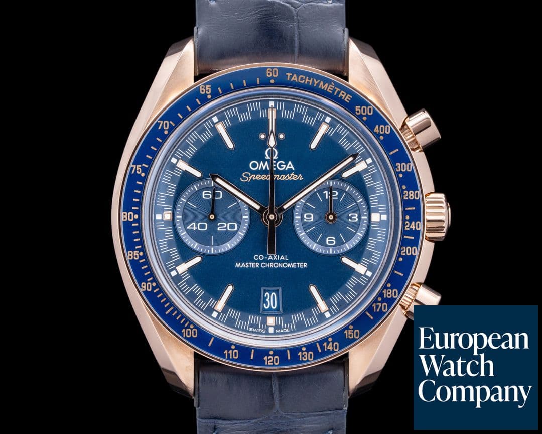 Image of Omega Speedmaster Racing Chronograph 18K Sedna Gold Blue Dial 2024