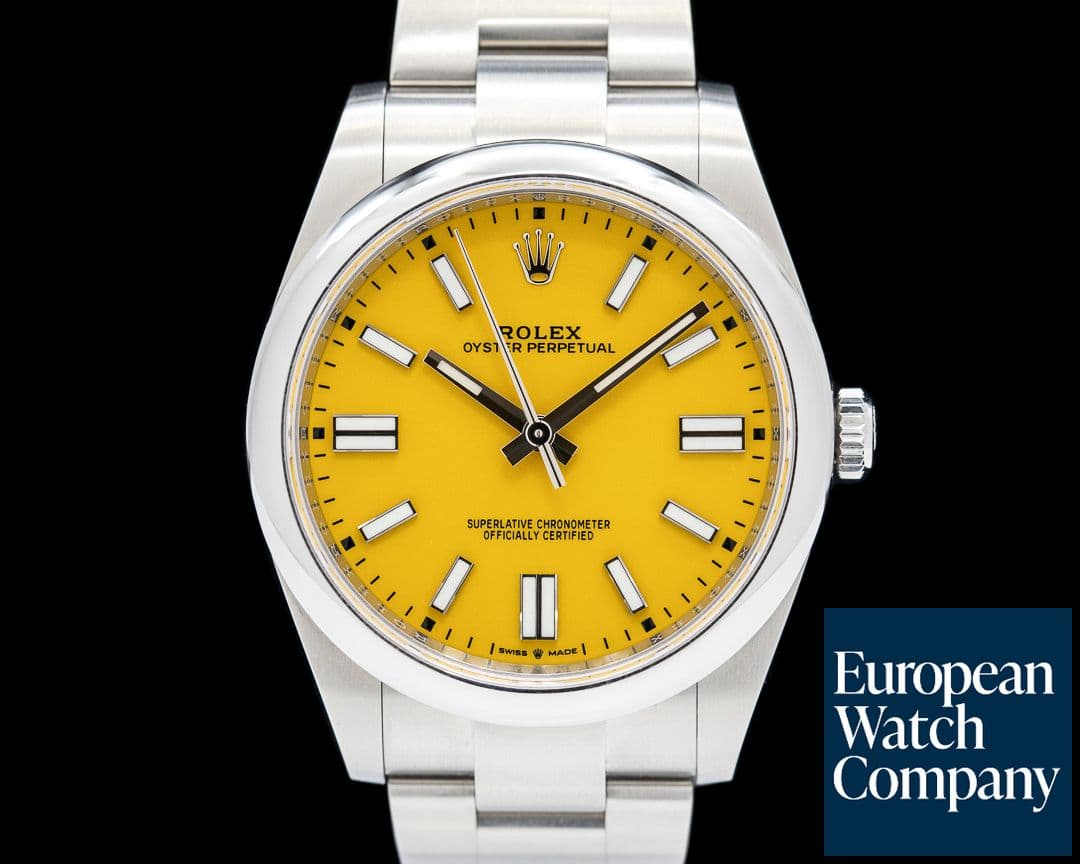 Image of Rolex 124300 Oyster Perpetual SS Yellow Dial