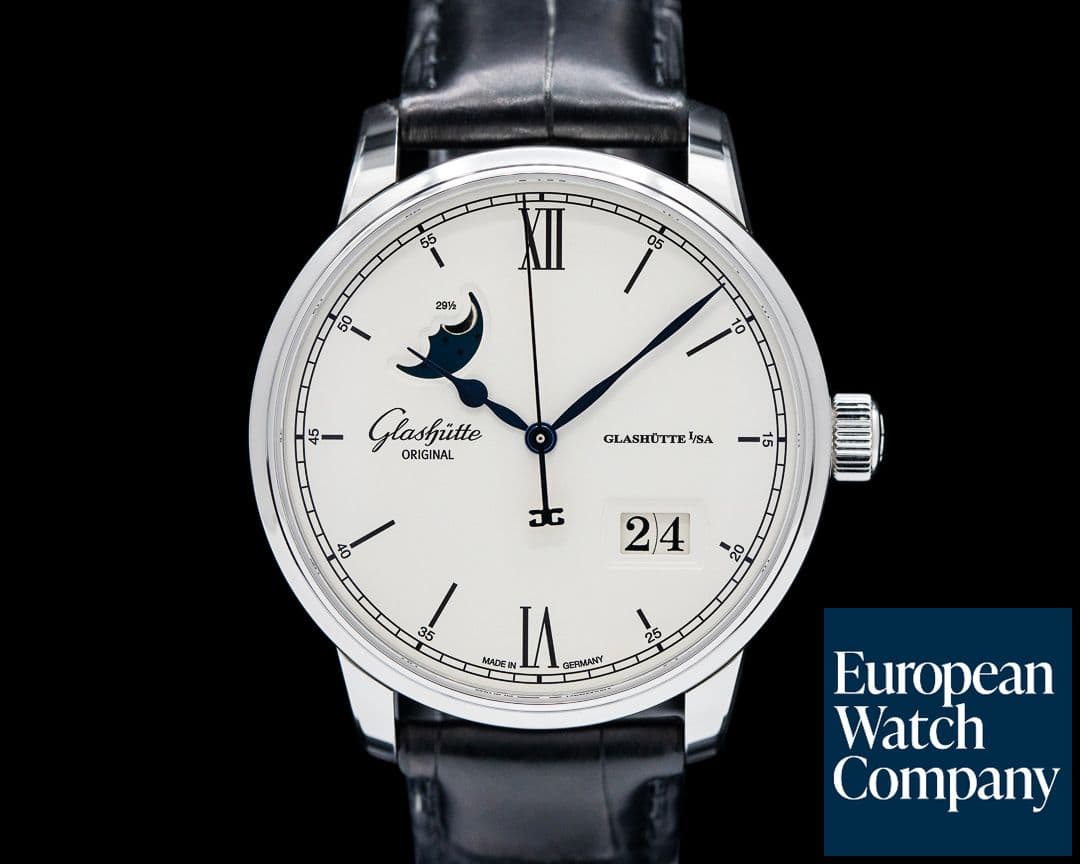 Image of Glashutte Original Senator Excellence Panorama Date Moon Phase SS Silver Dial 2024