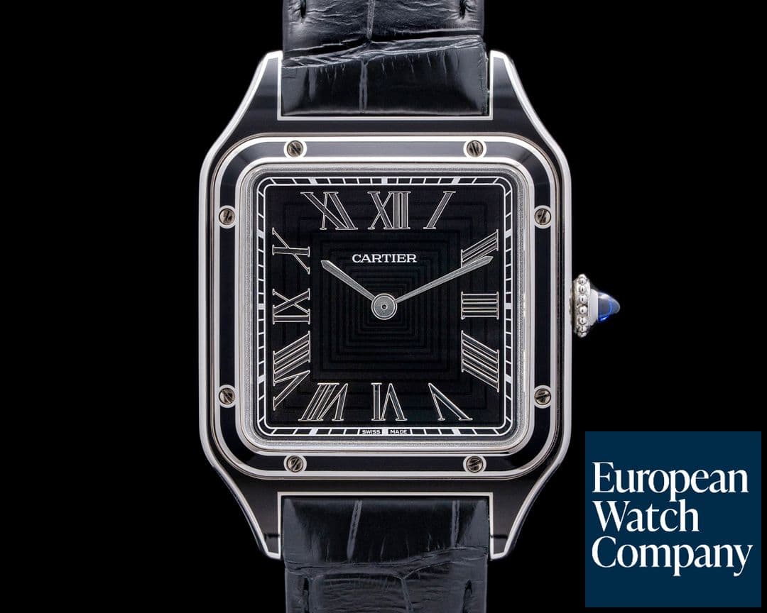 Image of Cartier Santos Dumont SS Black Lacquer Dial