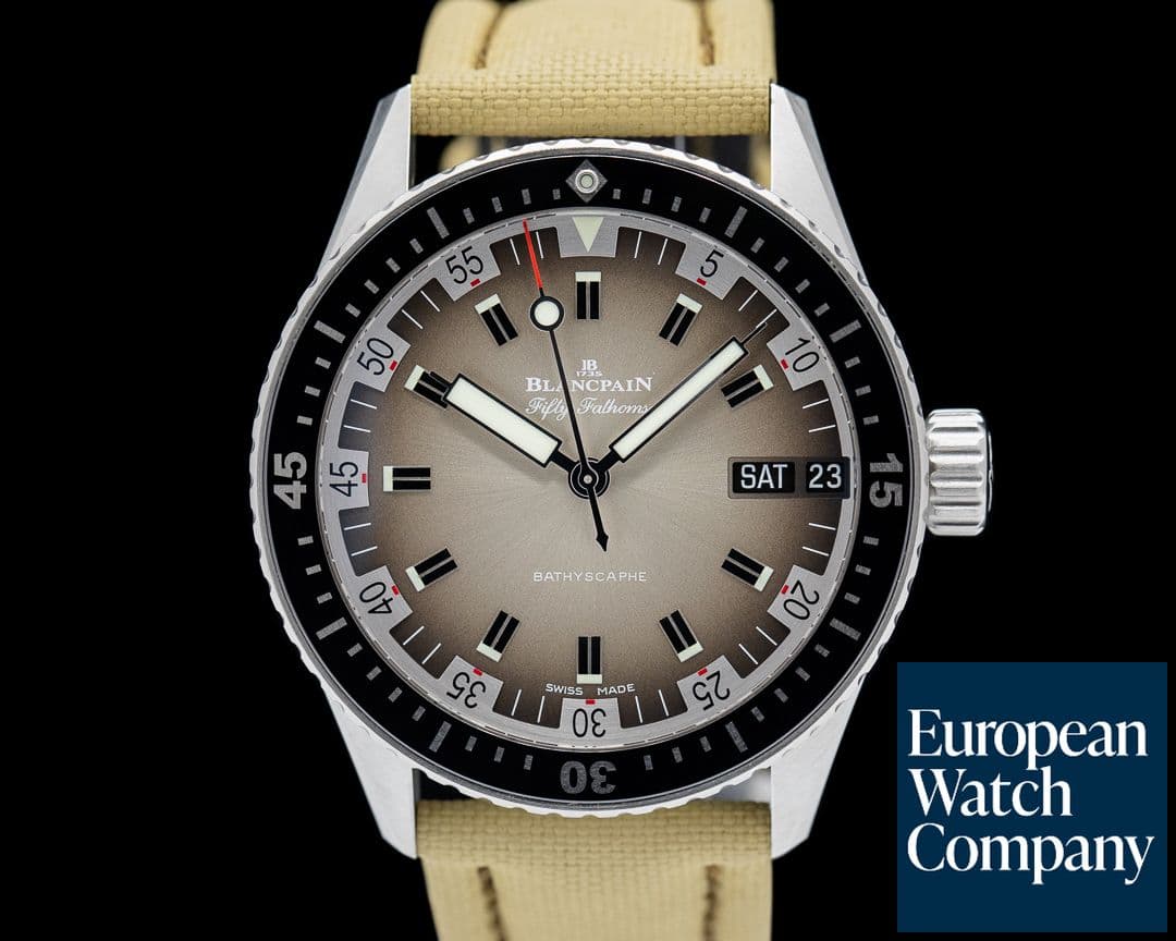 Image of Blancpain Fifty Fathoms Bathyscaphe Jour Date 70s SS Brown Dial LIMITED