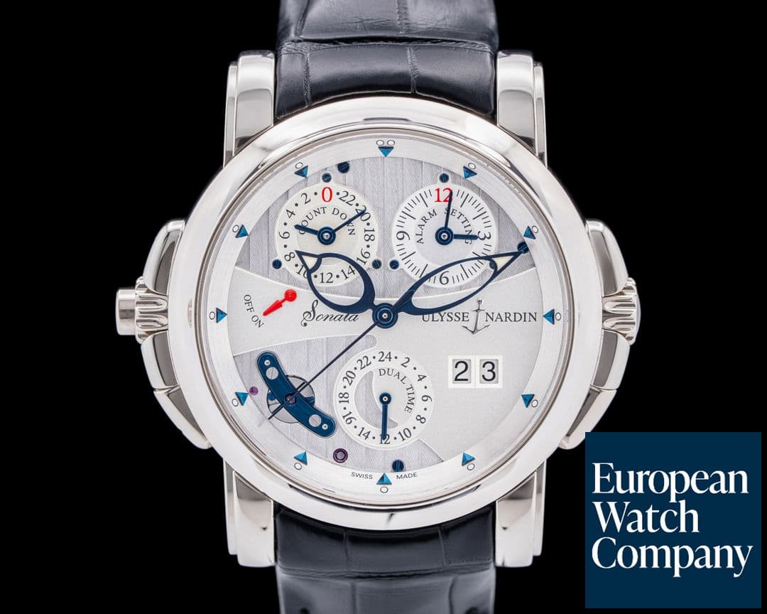 Image of Ulysse Nardin Sonata Cathedral Dual Time 18K White Gold Silver Dial