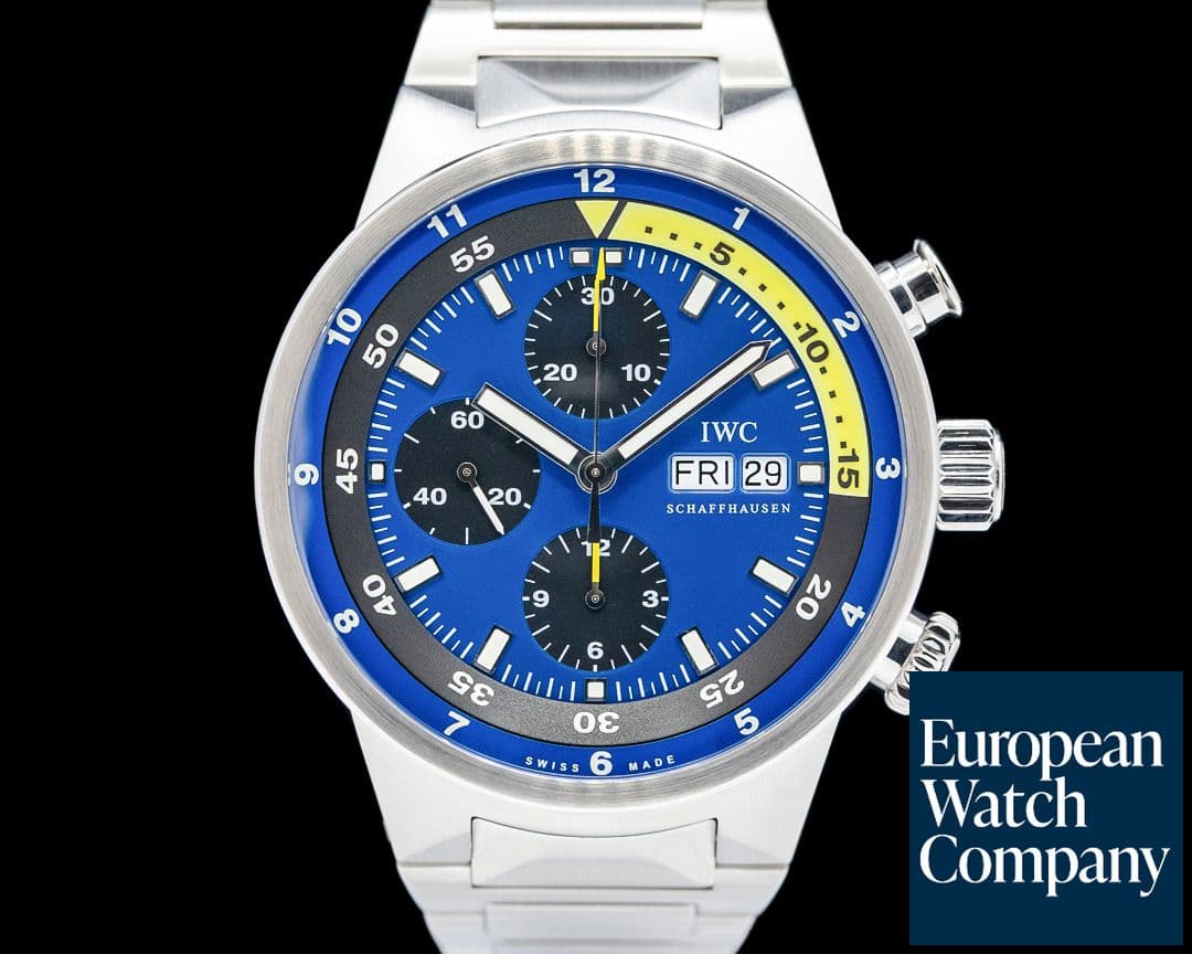Image of IWC Aquatimer Chronograph Tribute to Calypso SS Blue Dial