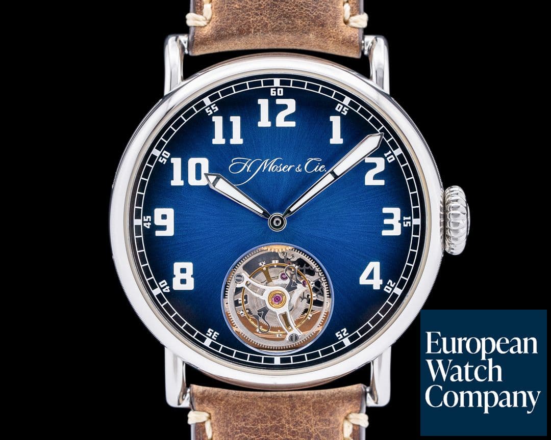 Image of H. Moser and Cie. Heritage Tourbillon Funky Blue Fume / Steel