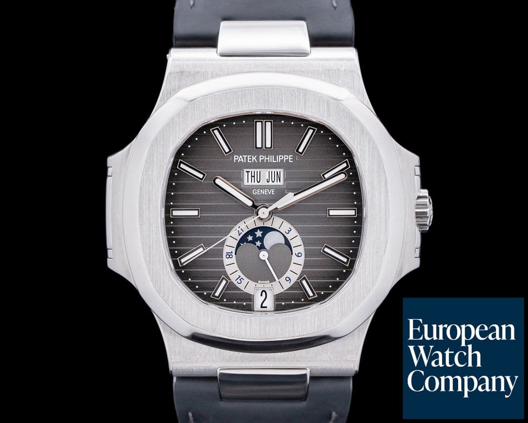 Image of Patek Philippe 5726 Nautilus Annual Calendar Moonphase SS Gray Dial