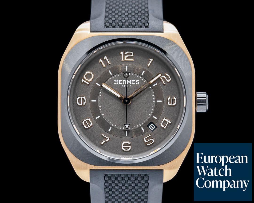 Image of Hermes H08 Titanium / 18K Rose Gold Gray Dial