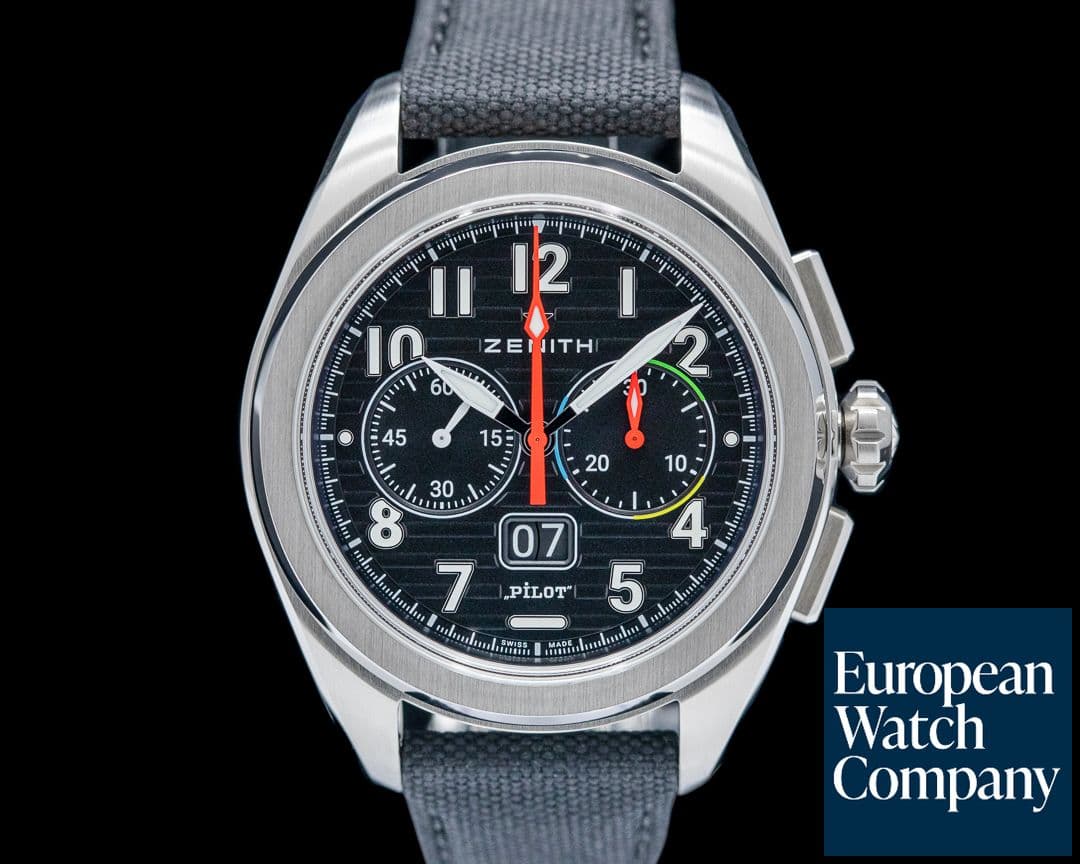 Image of Zenith Pilot Chronograph Flyback Big Date SS Black Dial