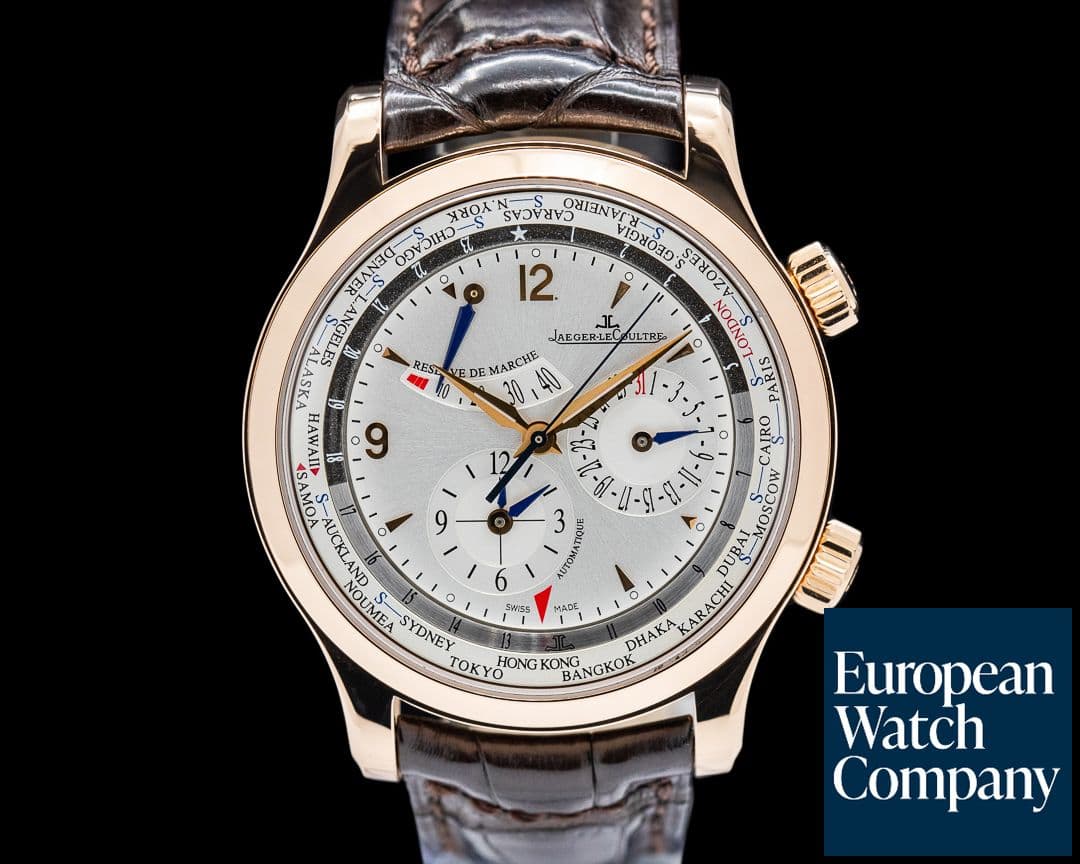 Image of Jaeger LeCoultre Master World Geographic 18K Rose Gold Silver Dial LIMITED