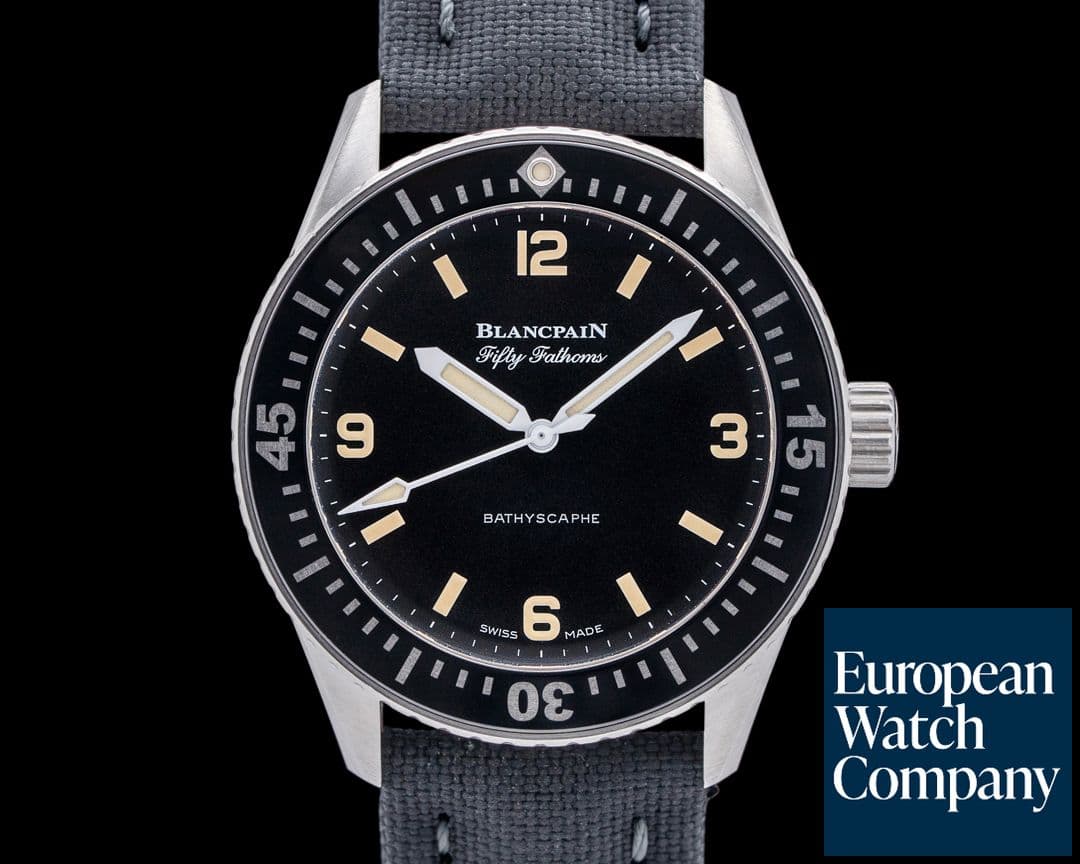 Image of Blancpain Fifty Fathoms Bathyscaphe SS Black Dial HODINKEE LIMITED