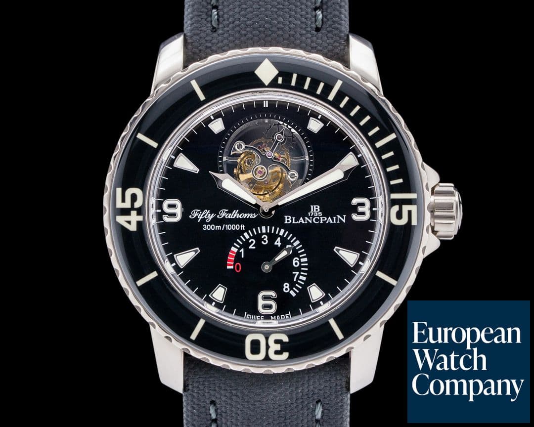 Image of Blancpain Fifty Fathoms 8-Day Tourbillon 18K White Gold Black Dial