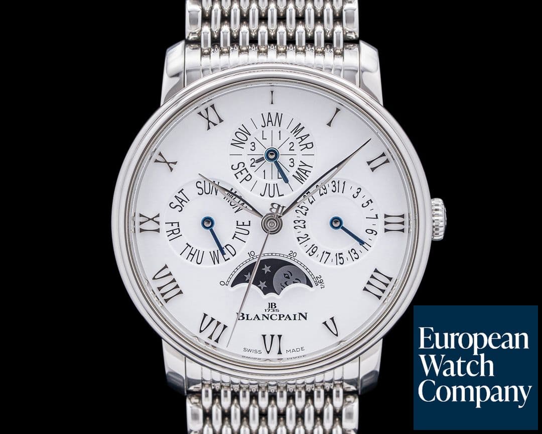 Image of Blancpain Villeret Quantieme Perpetual Phases de Lune SS White Dial
