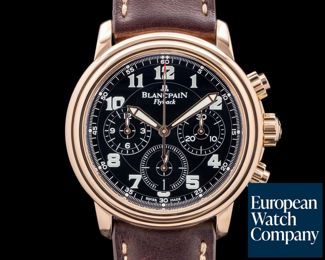 Image of Blancpain Flyback Chronograph 18K Rose Gold Black Dial LIMITED