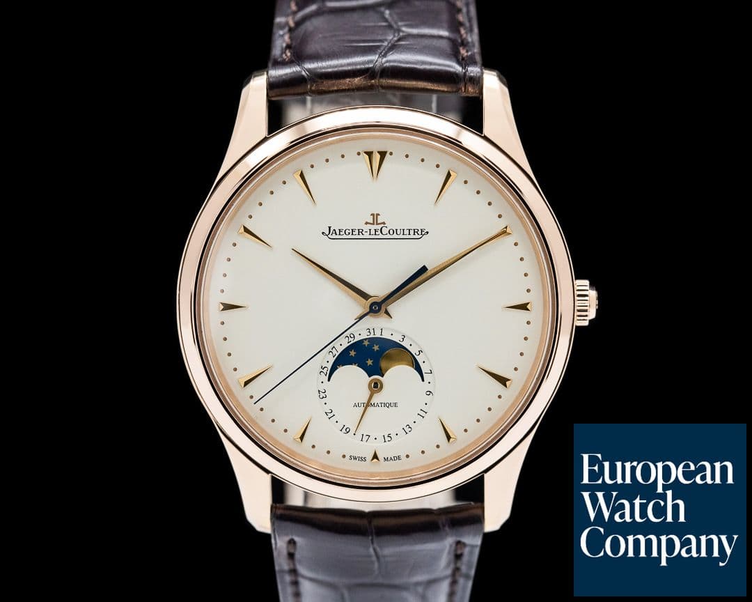 Image of Jaeger LeCoultre Master Ultra Thin Moon 18K Rose Gold Silver Dial