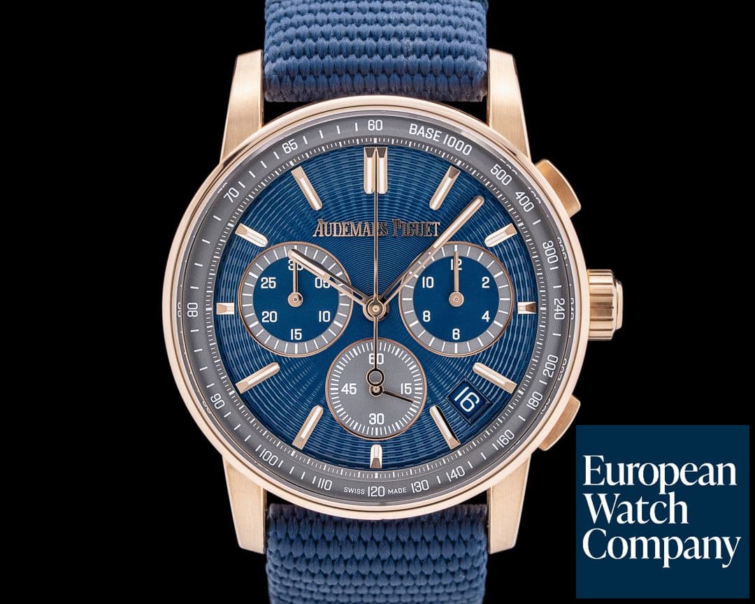 Image of Audemars Piguet Code 11:59 Chronograph 18k Rose Gold Blue Dial