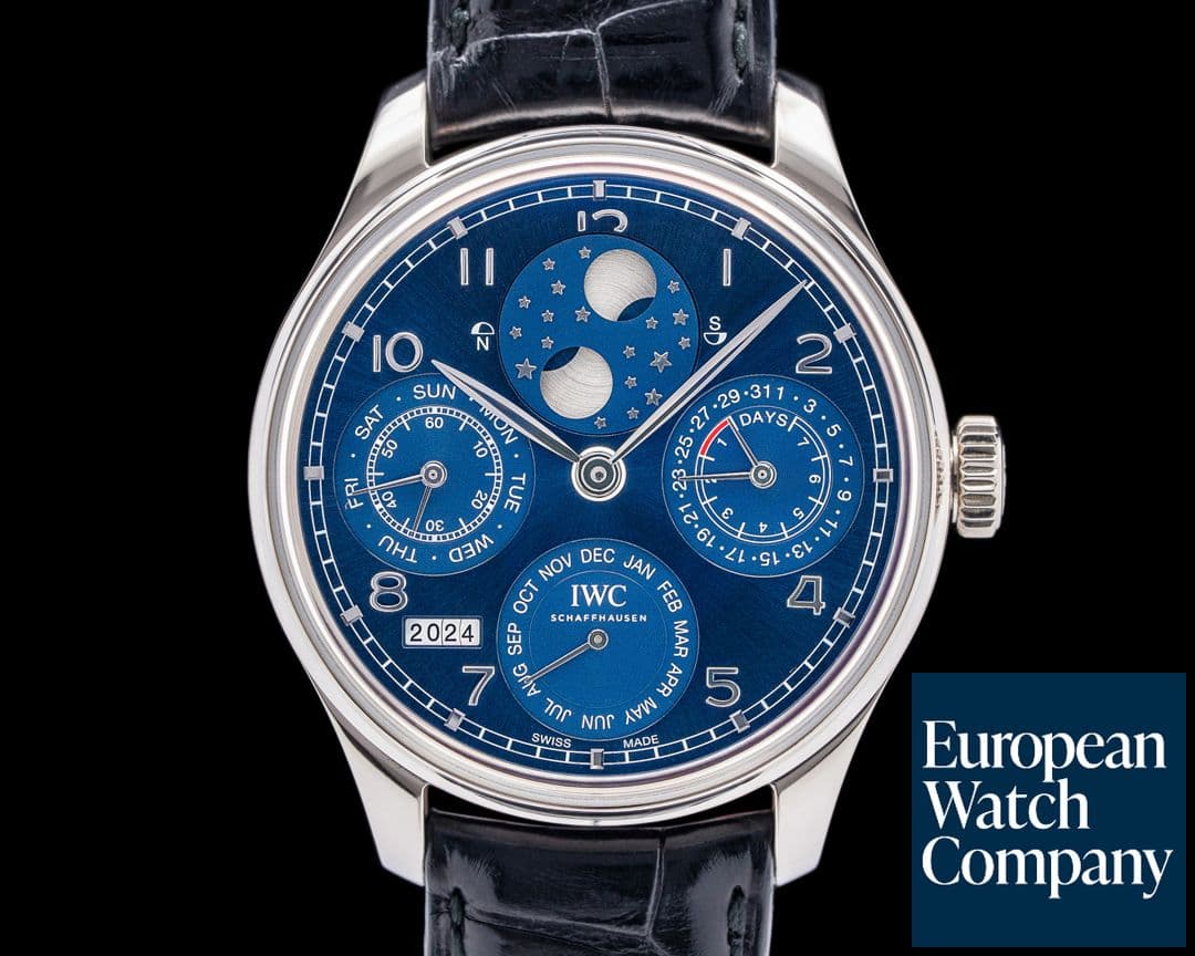 Image of IWC Portuguese Perpetual Calendar 18K White Gold Blue Dial