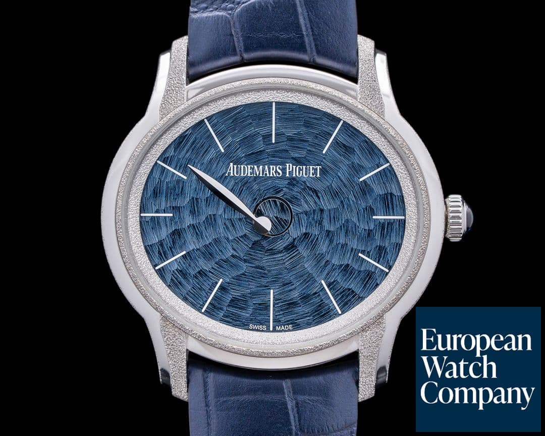 Image of Audemars Piguet Millenary Frosted Gold Philosophique 18K White Gold Blue Dial